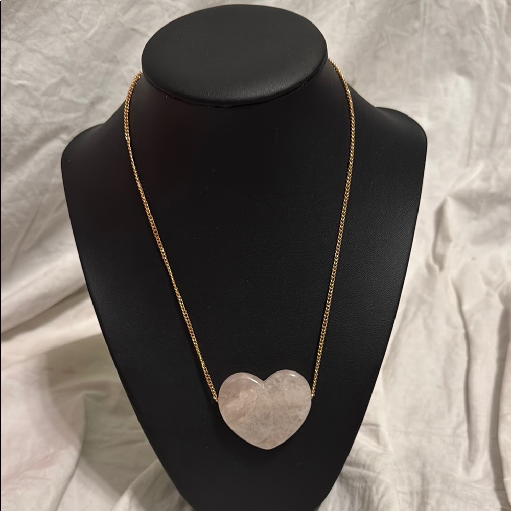Stella & Dot Gold and Cream Heart Necklace Collection